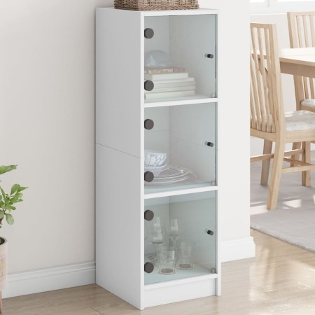 Aparador con puertas de vidrio blanco 35x37x109 cm de , Aparadores - Ref: Foro24-836385, Precio: 70,69 €, Descuento: %