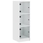 Aparador con puertas de vidrio blanco 35x37x109 cm de , Aparadores - Ref: Foro24-836385, Precio: 70,69 €, Descuento: %