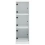 Aparador con puertas de vidrio blanco 35x37x109 cm de , Aparadores - Ref: Foro24-836385, Precio: 69,55 €, Descuento: %
