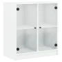 Armario auxiliar con puertas de vidrio blanco 68x37x75,5 cm de , Aparadores - Ref: Foro24-836420, Precio: 70,54 €, Descuento: %