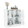Armario auxiliar con puertas de vidrio blanco 68x37x75,5 cm de , Aparadores - Ref: Foro24-836420, Precio: 70,54 €, Descuento: %