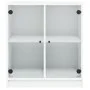 Armario auxiliar con puertas de vidrio blanco 68x37x75,5 cm de , Aparadores - Ref: Foro24-836420, Precio: 70,54 €, Descuento: %