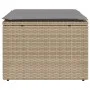 Gartenhocker mit Kissen synthetisches Rattan beige 55x55x37cm von , Hocker für den Außenbereich - Ref: Foro24-366090, Preis: ...