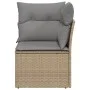 Sillón de esquina de jardín con cojines ratán sintético beige de , Sofás de exterior - Ref: Foro24-366086, Precio: 84,03 €, D...