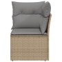 Sillón de esquina de jardín con cojines ratán sintético beige de , Sofás de exterior - Ref: Foro24-366086, Precio: 85,73 €, D...