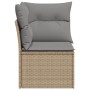 Sillón de esquina de jardín con cojines ratán sintético beige de , Sofás de exterior - Ref: Foro24-366086, Precio: 85,73 €, D...