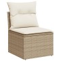 Sofá de jardín sin reposabrazos con cojines ratán PE beige de , Sofás de exterior - Ref: Foro24-366050, Precio: 59,94 €, Desc...