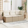 Sofá de jardín sin reposabrazos con cojines ratán PE beige de , Sofás de exterior - Ref: Foro24-366050, Precio: 59,94 €, Desc...