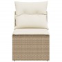 Sofá de jardín sin reposabrazos con cojines ratán PE beige de , Sofás de exterior - Ref: Foro24-366050, Precio: 59,94 €, Desc...