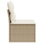 Sofá de jardín sin reposabrazos con cojines ratán PE beige de , Sofás de exterior - Ref: Foro24-366050, Precio: 59,94 €, Desc...