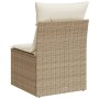 Sofá de jardín sin reposabrazos con cojines ratán PE beige de , Sofás de exterior - Ref: Foro24-366050, Precio: 59,94 €, Desc...