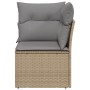 Sillón de esquina de jardín con cojines ratán sintético beige de , Sofás de exterior - Ref: Foro24-366101, Precio: 88,50 €, D...