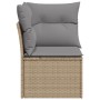 Sillón de esquina de jardín con cojines ratán sintético beige de , Sofás de exterior - Ref: Foro24-366101, Precio: 88,50 €, D...