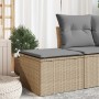 Taburete de jardín con cojín ratán sintético beige 55x55x37cm de , Otomanas de exterior - Ref: Foro24-366092, Precio: 61,13 €...
