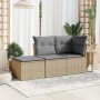 Taburete de jardín con cojín ratán sintético beige 55x55x37cm de , Otomanas de exterior - Ref: Foro24-366092, Precio: 61,13 €...