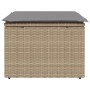 Taburete de jardín con cojín ratán sintético beige 55x55x37cm de , Otomanas de exterior - Ref: Foro24-366092, Precio: 61,13 €...