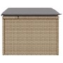 Taburete de jardín con cojín ratán sintético beige 55x55x37cm de , Otomanas de exterior - Ref: Foro24-366092, Precio: 61,13 €...
