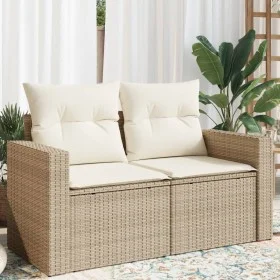 2-Sitzer-Gartensofa mit Kissen, beiges synthetisches Rattan von , Outdoor-Sofas - Ref: Foro24-366078, Preis: 179,69 €, Rabatt: %
