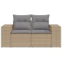 Sofá de jardín con cojines de 2 plazas ratán sintético beige de , Sofás de exterior - Ref: Foro24-366108, Precio: 184,80 €, D...