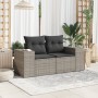 Sofá de jardín con cojines 2 plazas ratán sintético gris de , Sofás de exterior - Ref: Foro24-366143, Precio: 171,65 €, Descu...