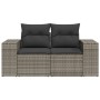 Sofá de jardín con cojines 2 plazas ratán sintético gris de , Sofás de exterior - Ref: Foro24-366143, Precio: 171,65 €, Descu...