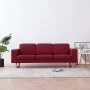 Sofá de 3 plazas de tela color vino tinto de vidaXL, Sofás - Ref: Foro24-281394, Precio: 391,87 €, Descuento: %