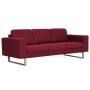 Sofá de 3 plazas de tela color vino tinto de vidaXL, Sofás - Ref: Foro24-281394, Precio: 397,64 €, Descuento: %
