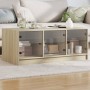 Mesa de centro con puertas de vidrio roble Sonoma 102x50x42 cm de , Mesas de centro - Ref: Foro24-836415, Precio: 78,76 €, De...