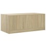 Mesa de centro con puertas de vidrio roble Sonoma 102x50x42 cm de , Mesas de centro - Ref: Foro24-836415, Precio: 78,76 €, De...