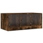 Mesa de centro con puertas de vidrio roble ahumado 102x50x42 cm de , Mesas de centro - Ref: Foro24-836417, Precio: 78,76 €, D...