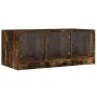 Mesa de centro con puertas de vidrio roble ahumado 102x50x42 cm de , Mesas de centro - Ref: Foro24-836417, Precio: 77,80 €, D...