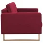 Sofá de 3 plazas de tela color vino tinto de vidaXL, Sofás - Ref: Foro24-281394, Precio: 391,87 €, Descuento: %