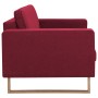 Sofá de 3 plazas de tela color vino tinto de vidaXL, Sofás - Ref: Foro24-281394, Precio: 397,64 €, Descuento: %