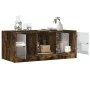 Mesa de centro con puertas de vidrio roble ahumado 102x50x42 cm de , Mesas de centro - Ref: Foro24-836417, Precio: 77,80 €, D...