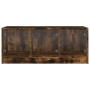 Mesa de centro con puertas de vidrio roble ahumado 102x50x42 cm de , Mesas de centro - Ref: Foro24-836417, Precio: 78,76 €, D...