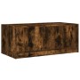 Mesa de centro con puertas de vidrio roble ahumado 102x50x42 cm de , Mesas de centro - Ref: Foro24-836417, Precio: 78,76 €, D...