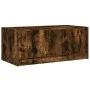 Mesa de centro con puertas de vidrio roble ahumado 102x50x42 cm de , Mesas de centro - Ref: Foro24-836417, Precio: 77,80 €, D...