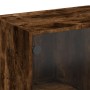 Mesa de centro con puertas de vidrio roble ahumado 102x50x42 cm de , Mesas de centro - Ref: Foro24-836417, Precio: 78,76 €, D...