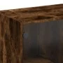 Mesa de centro con puertas de vidrio roble ahumado 102x50x42 cm de , Mesas de centro - Ref: Foro24-836417, Precio: 77,80 €, D...