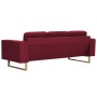 Sofá de 3 plazas de tela color vino tinto de vidaXL, Sofás - Ref: Foro24-281394, Precio: 397,64 €, Descuento: %