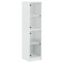 Aparador con puertas de vidrio blanco 35x37x142 cm de , Aparadores - Ref: Foro24-836434, Precio: 101,04 €, Descuento: %