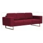 Sofá de 3 plazas de tela color vino tinto de vidaXL, Sofás - Ref: Foro24-281394, Precio: 391,87 €, Descuento: %