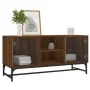 Mueble de TV con puertas de vidrio marrón roble 102x37x50 cm de , Muebles TV - Ref: Foro24-836538, Precio: 54,95 €, Descuento: %