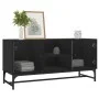 Mueble de TV con puertas de vidrio negro 102x37x50 cm de , Muebles TV - Ref: Foro24-836533, Precio: 66,82 €, Descuento: %