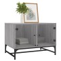 Mesa de centro con puertas de vidrio gris Sonoma 68,5x50x50 cm de , Mesas de centro - Ref: Foro24-836544, Precio: 49,79 €, De...