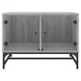 Mesa de centro con puertas de vidrio gris Sonoma 68,5x50x50 cm de , Mesas de centro - Ref: Foro24-836544, Precio: 49,36 €, De...