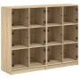 Estantería con puertas madera roble Sonoma 136x37x109 cm de , Librerías y estanterías - Ref: Foro24-3206512, Precio: 222,05 €...