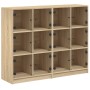 Estantería con puertas madera roble Sonoma 136x37x109 cm de , Librerías y estanterías - Ref: Foro24-3206512, Precio: 224,73 €...