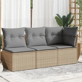 3-Sitzer-Gartensofa mit Kissen Kunstrattan beige von , Outdoor-Sofas - Ref: Foro24-366103, Preis: 195,49 €, Rabatt: %