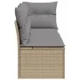 Sofá de jardín de 3 plazas con cojines ratán sintético beige de , Sofás de exterior - Ref: Foro24-366103, Precio: 195,49 €, D...
